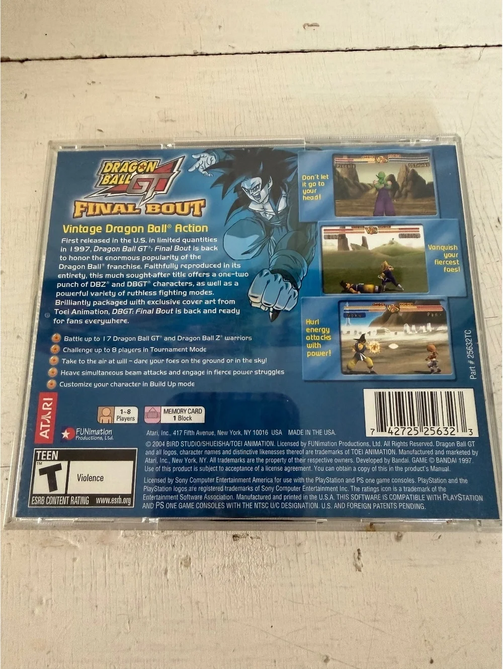 Dragon Ball GT Final Bout PlayStation 1 Game Disc with Case - Tested, Disc Shows